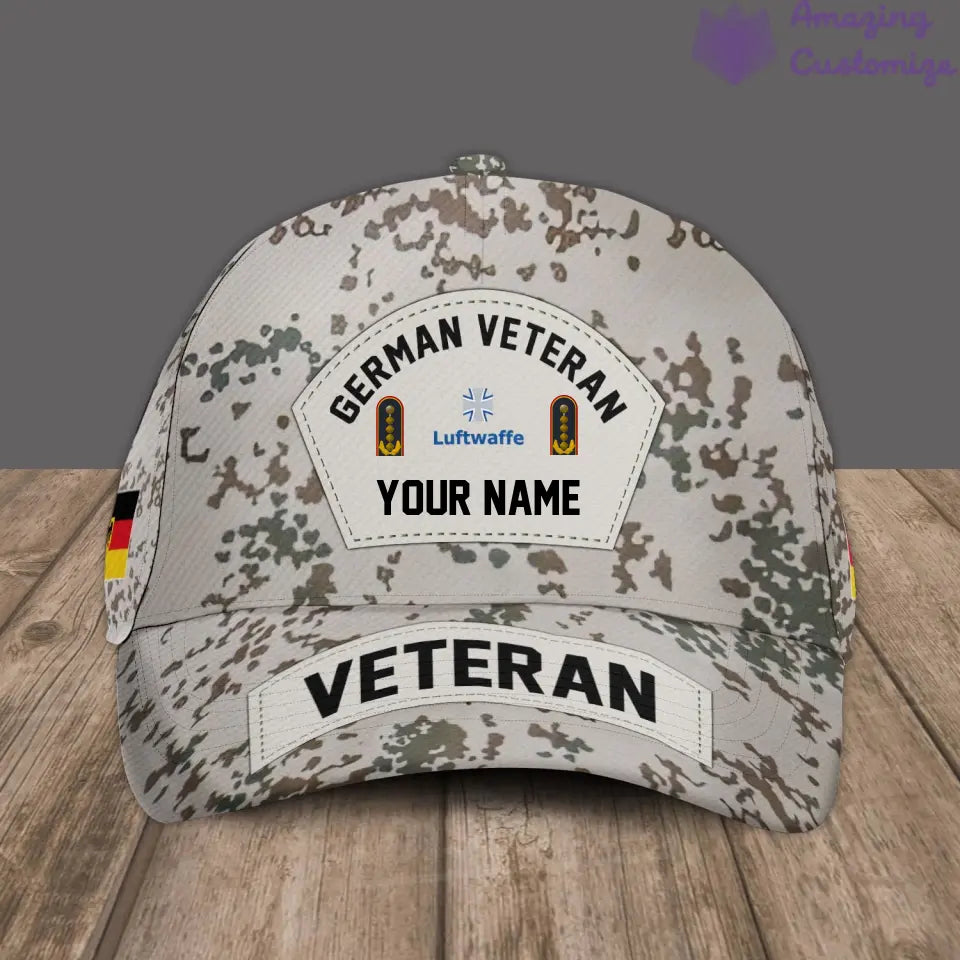 Personalized Rank And Name Germany Soldier/Veterans Camo Baseball Cap - 1717027201