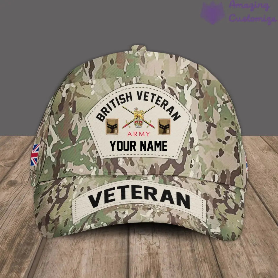 Personalized Rank And Name UK Soldier/Veterans Camo Baseball Cap - 1717027201