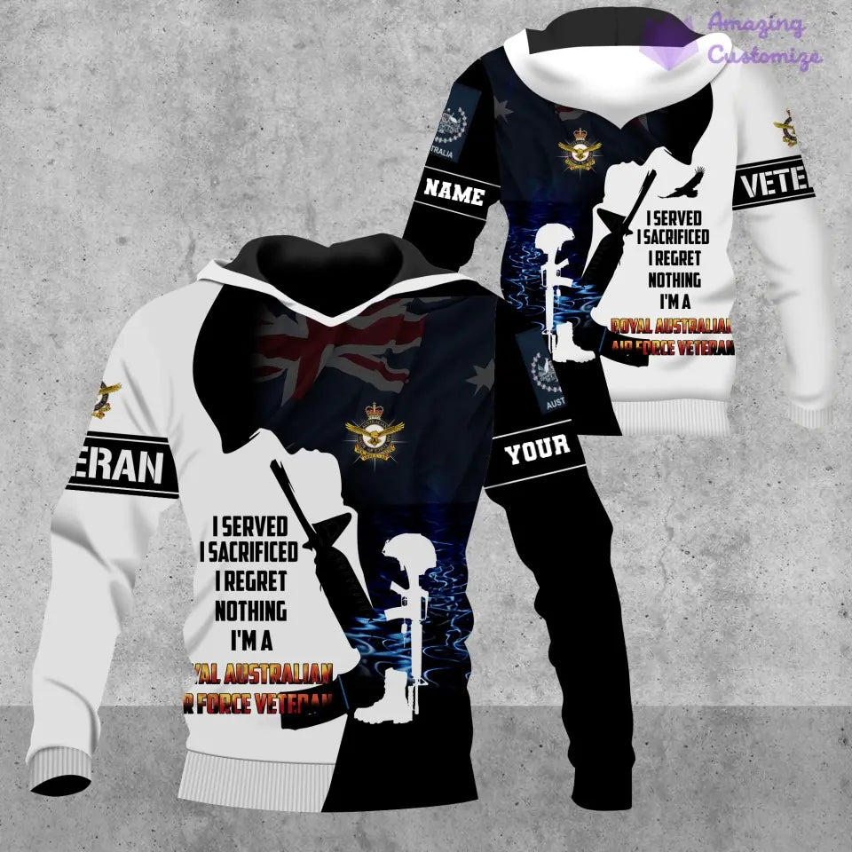 Personalized Australia with Name and Rank Soldier/Veteran Hoodie All Over Printed - 17171136