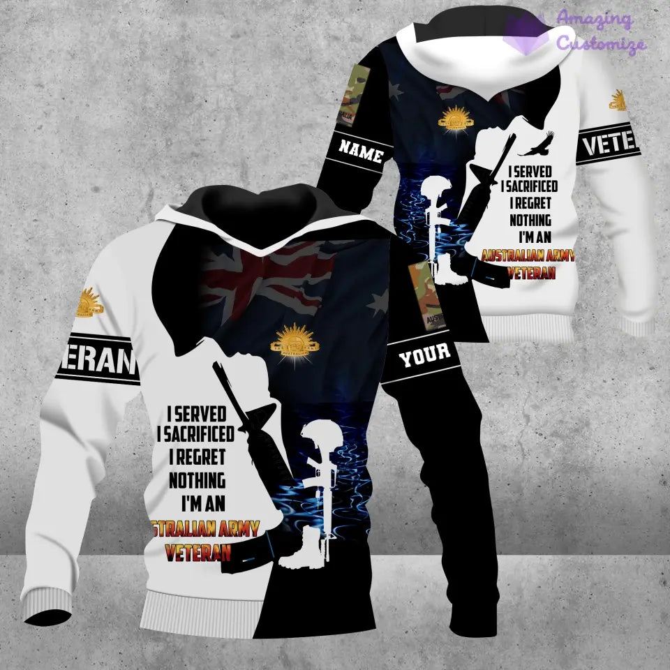 Personalized Australia with Name and Rank Soldier/Veteran Hoodie All Over Printed - 17171136