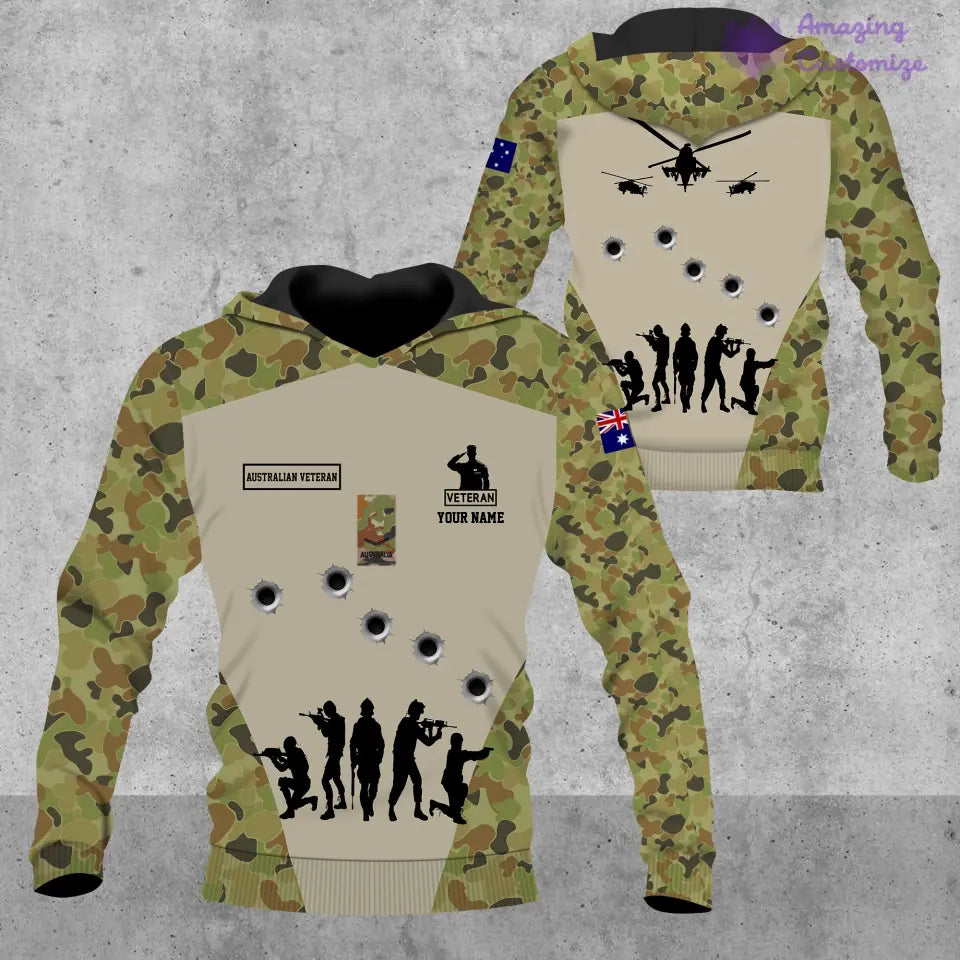 Personalisierter Australien-Kapuzenpullover für Soldaten/Veteranen mit Namen und Rang, komplett bedruckt – 1717113601