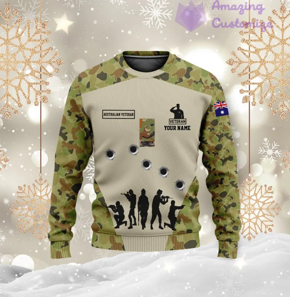 Personalized Australia with Name and Rank Soldier/Veteran Hoodie All Over Printed - 1717113601