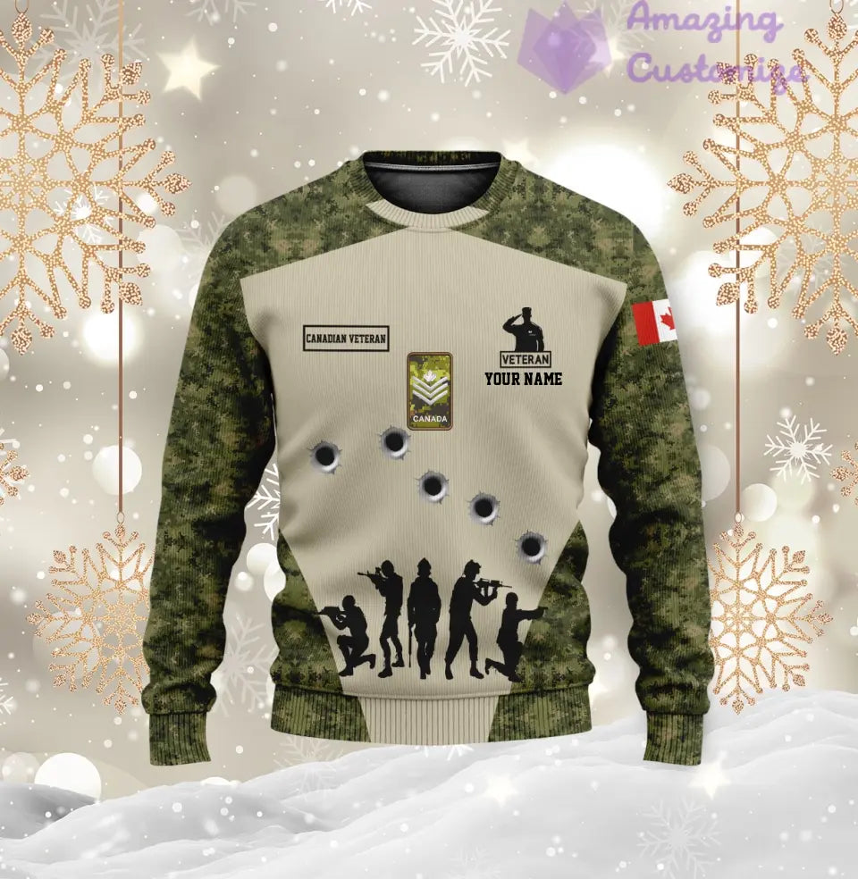 Personalized Canada with Name and Rank Soldier/Veteran Hoodie All Over Printed - 1717113601