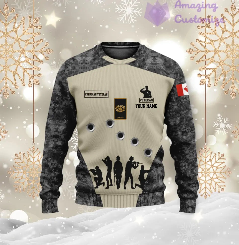 Personalized Canada with Name and Rank Soldier/Veteran Hoodie All Over Printed - 1717113601