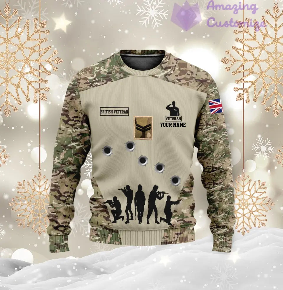 Personalized UK with Name and Rank Soldier/Veteran Hoodie All Over Printed - 1717113601