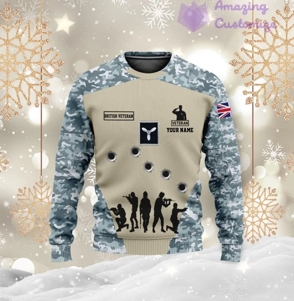 Personalized UK with Name and Rank Soldier/Veteran Hoodie All Over Printed - 1717113601