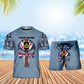 Personalisiertes britisches Soldaten-/Veteranen-Tarnmuster mit Namen und Rang, Kombi-T-Shirt + Short, 3D-Druck – 17168544