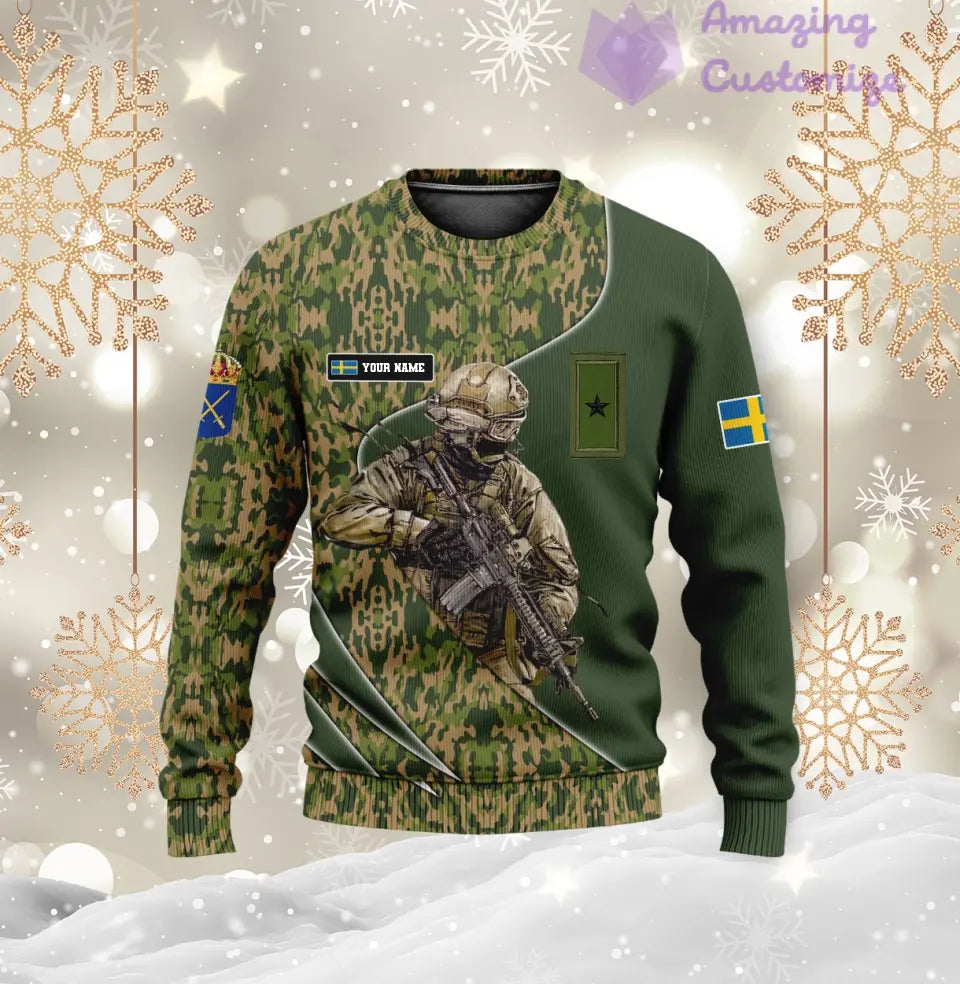 Personalized Sweden with Name and Rank Soldier/Veteran Hoodie All Over Printed - 17157312