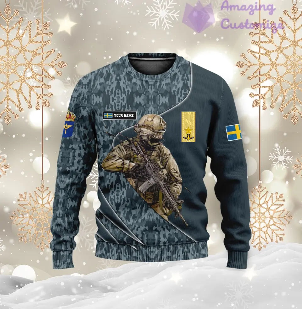 Personalized Sweden with Name and Rank Soldier/Veteran Hoodie All Over Printed - 17157312