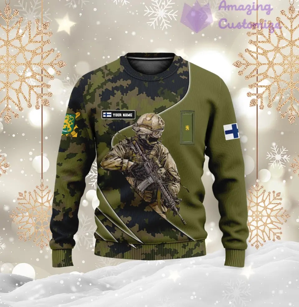 Personalized Finland with Name and Rank Soldier/Veteran Hoodie All Over Printed - 17157312