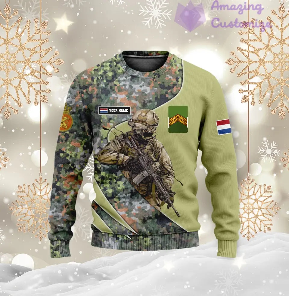 Personalisierter Niederlande-Kapuzenpullover für Soldaten/Veteranen mit Namen und Rang, komplett bedruckt – 17157312