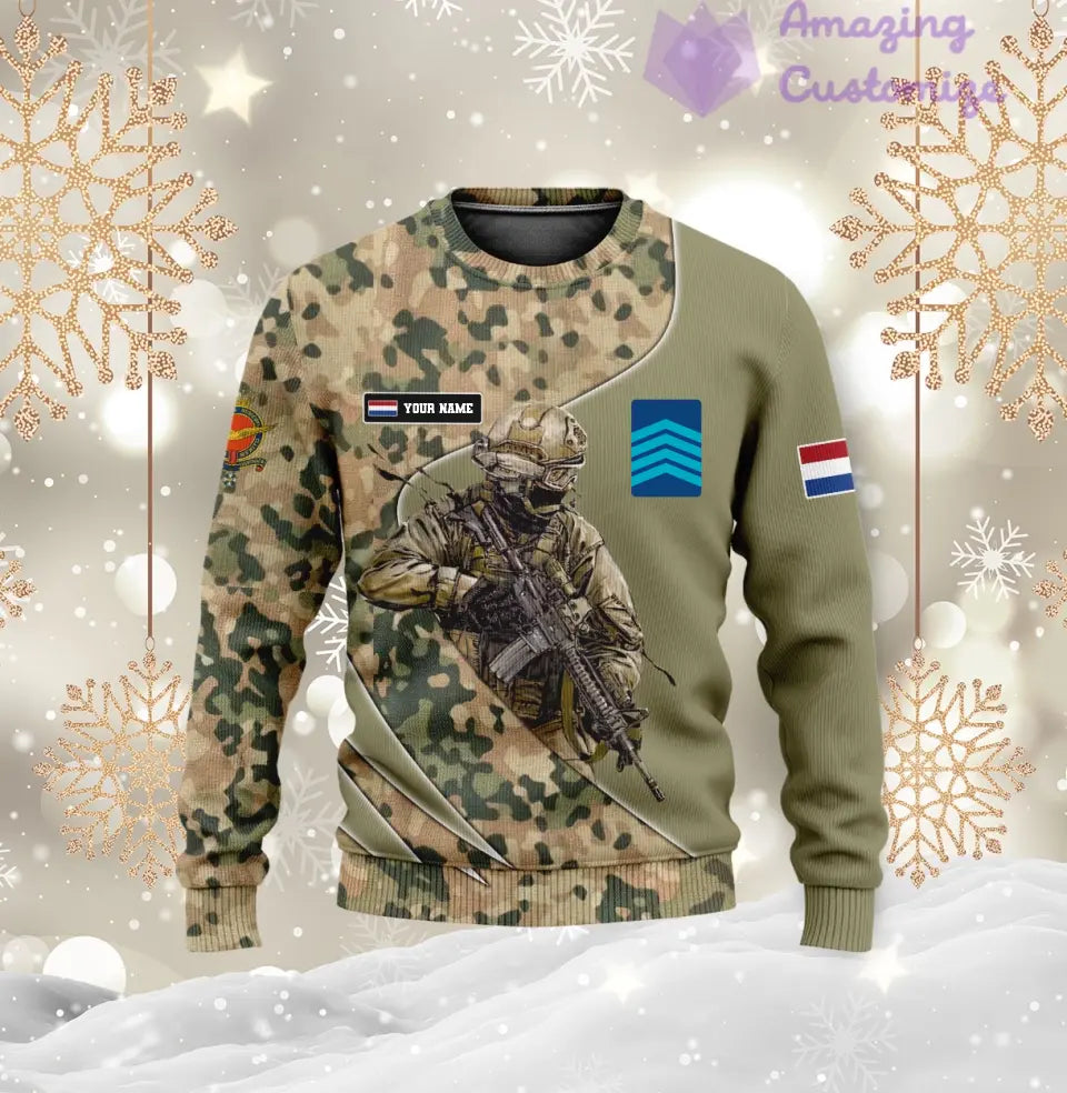 Personalisierter Niederlande-Kapuzenpullover für Soldaten/Veteranen mit Namen und Rang, komplett bedruckt – 17157312