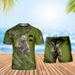 T-shirt personnalisé avec camouflage soldat/vétéran finlandais avec nom et grade + short imprimé en 3D - 15052401QA