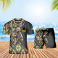 Personalisiertes irisches Soldaten-/Veteranen-Tarnmuster mit Namen und Rang, Kombi-T-Shirt + Short, 3D-Druck – 15052401QA