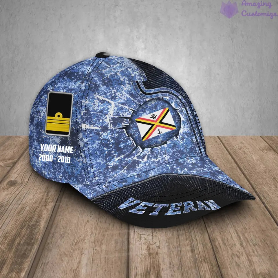 Casquette de baseball camouflage personnalisée avec grade, année et nom pour soldat/vétéran belge - 17170272