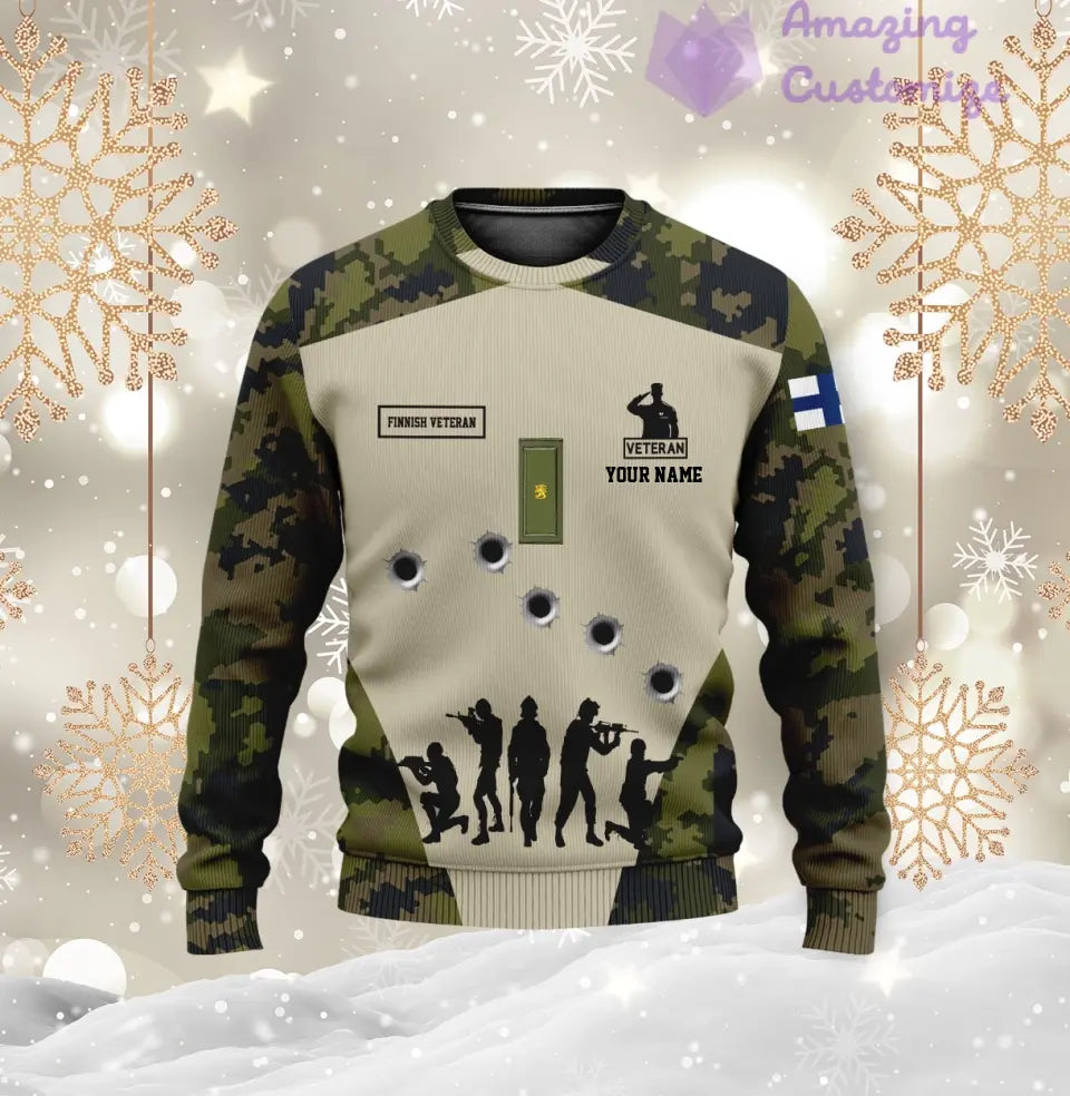 Personalized Finland with Name and Rank Soldier/Veteran Hoodie All Over Printed - 1717113601