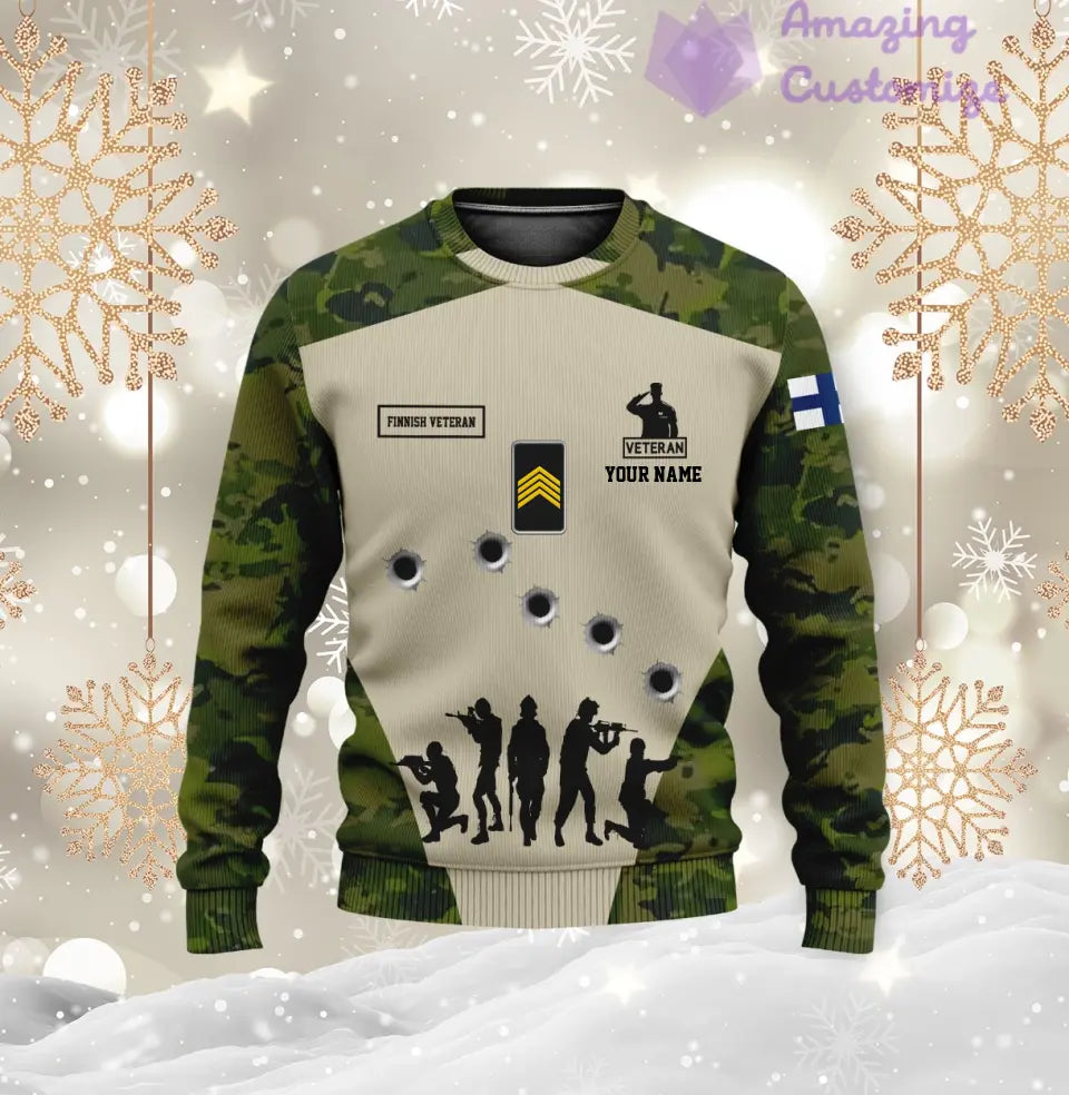 Personalized Finland with Name and Rank Soldier/Veteran Hoodie All Over Printed - 1717113601