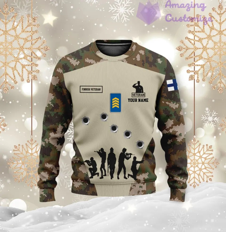 Personalized Finland with Name and Rank Soldier/Veteran Hoodie All Over Printed - 1717113601