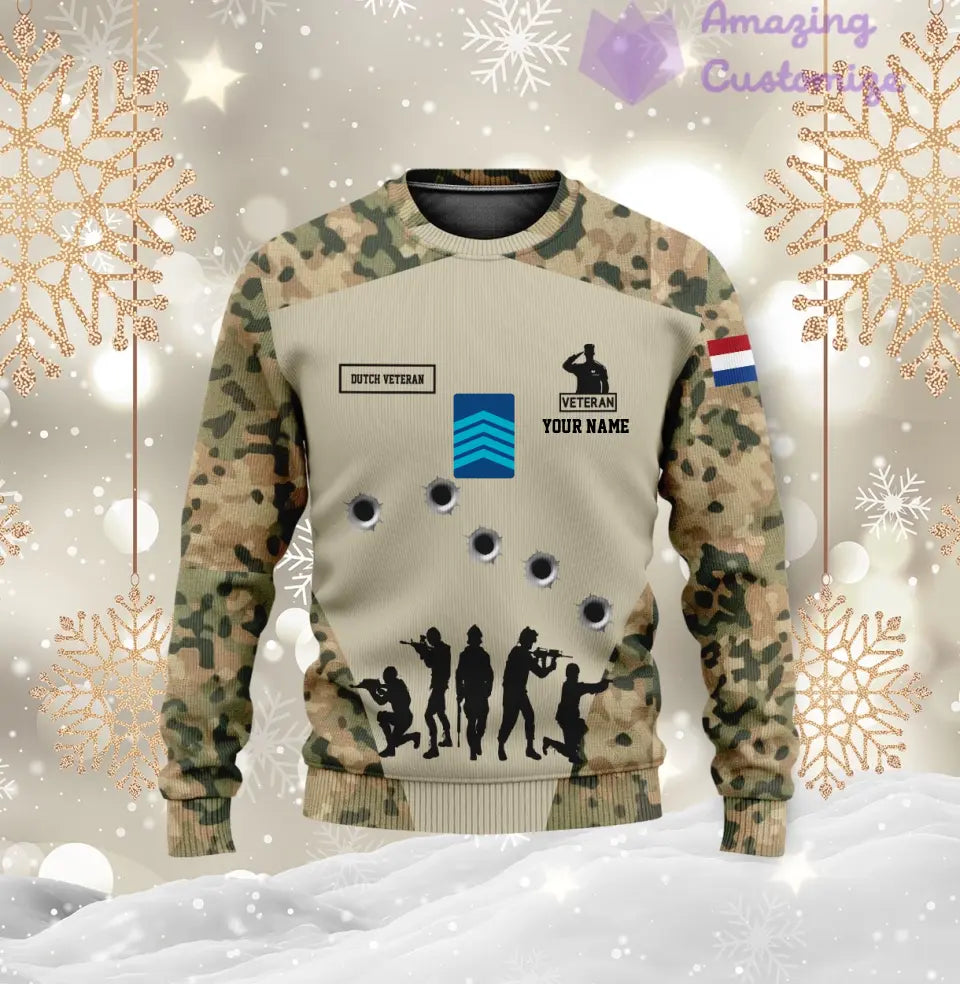 Personalized Netherlands with Name and Rank Soldier/Veteran Hoodie All Over Printed - 1717113601