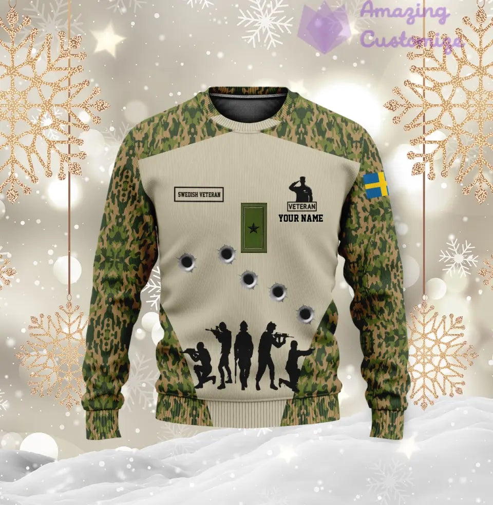 Personalized Sweden with Name and Rank Soldier/Veteran Hoodie All Over Printed - 1717113601