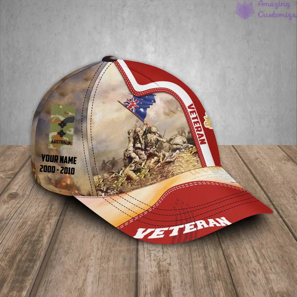 Personalized Rank, Year And Name Australia Soldier/Veterans Camo Baseball Cap - 17177184