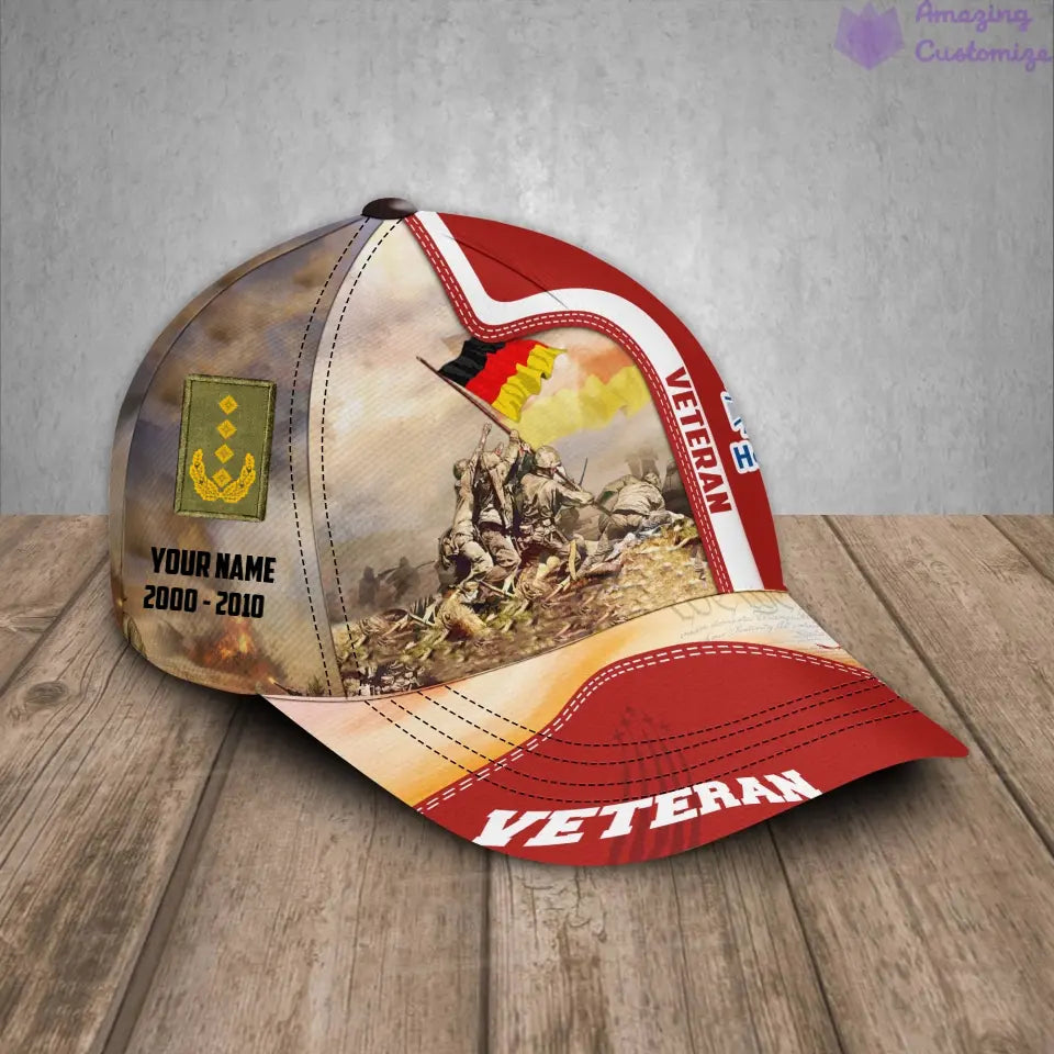 Personalized Rank, Year And Name Germany Soldier/Veterans Camo Baseball Cap - 17170272