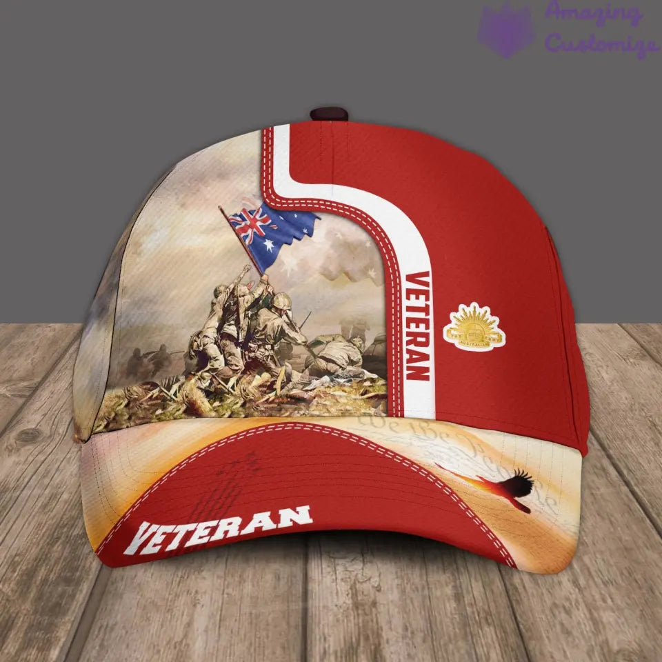 Personalized Rank, Year And Name Australia Soldier/Veterans Camo Baseball Cap - 17177184