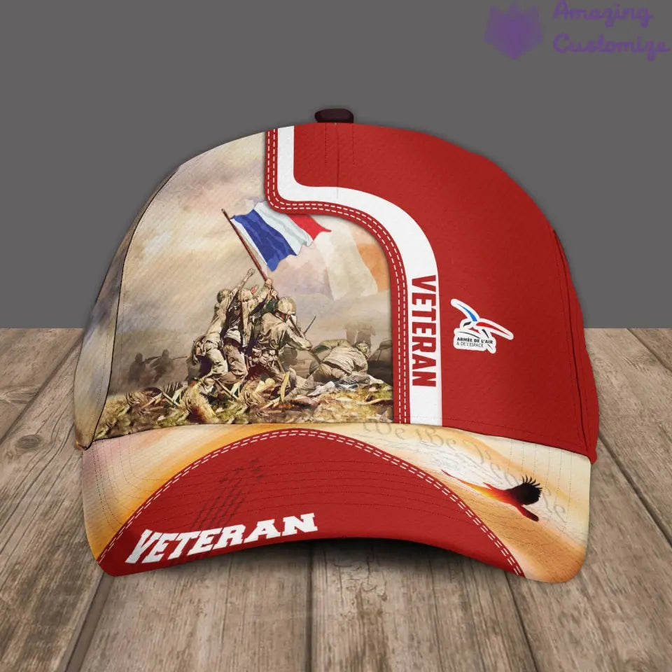 Personalized Rank, Year And Name France Soldier/Veterans Camo Baseball Cap - 17177184