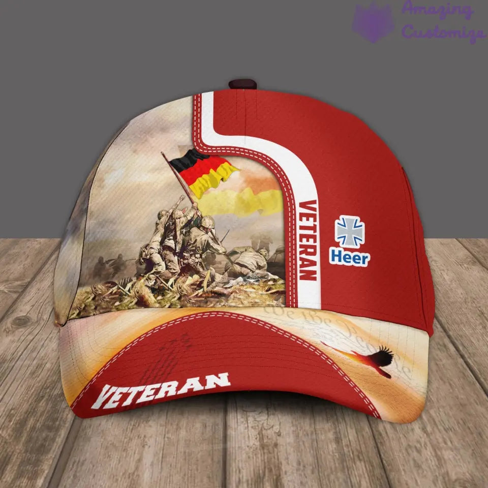 Personalized Rank, Year And Name Germany Soldier/Veterans Camo Baseball Cap - 17170272