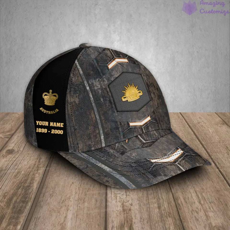 Personalized Rank, Year And Name Australia Soldier/Veterans Camo Baseball Cap - 17177184