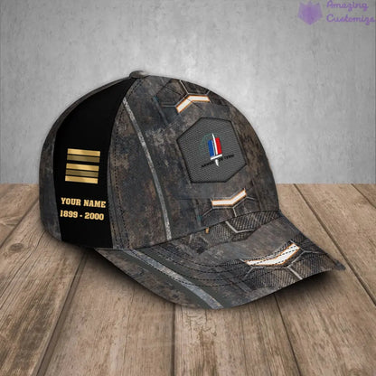 Personalized Rank, Year And Name France Soldier/Veterans Camo Baseball Cap - 17177184