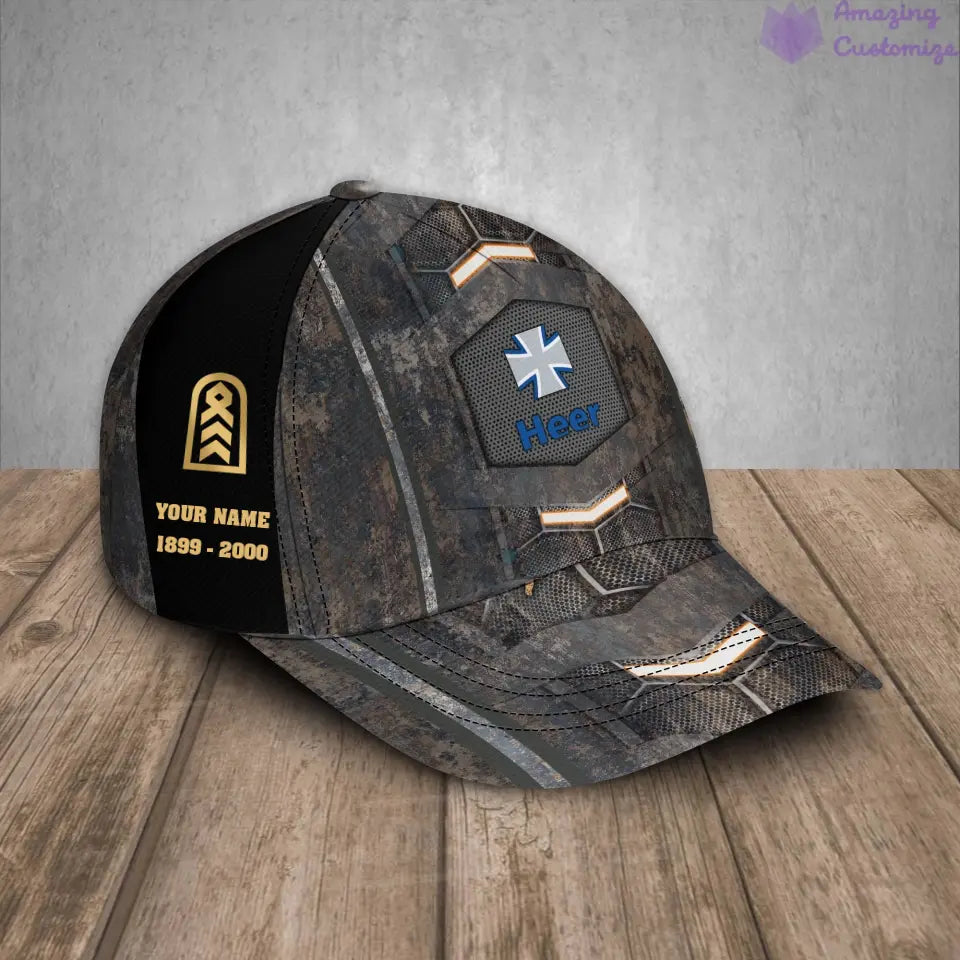 Personalized Rank, Year And Name Germany Soldier/Veterans Camo Baseball Cap - 17178048