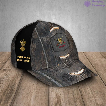 Casquette de baseball camouflage personnalisée avec grade, année et nom pour soldat/vétéran du Royaume-Uni - 17178048