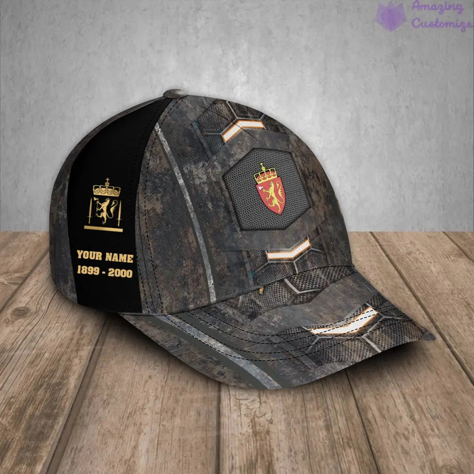 Personalized Rank, Year And Name Norway Soldier/Veterans Camo Baseball Cap - 17151264