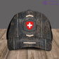 Personalized Rank, Year And Name Swiss Soldier/Veterans Camo Baseball Cap - 17151264