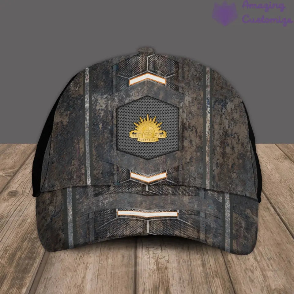 Casquette de baseball camouflage personnalisée avec grade, année et nom pour soldat/vétéran australien - 17177184