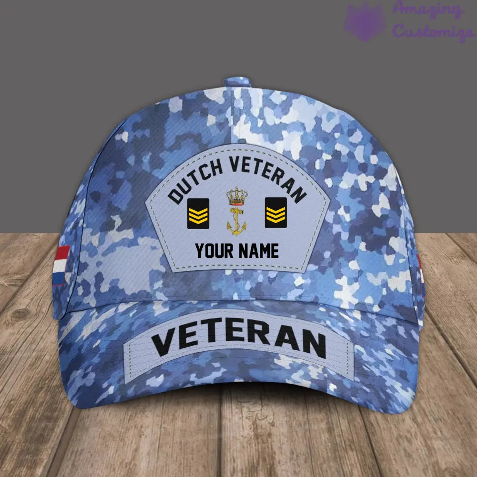 Personalized Rank And Name Netherlands Soldier/Veterans Camo Baseball Cap - 1717027201