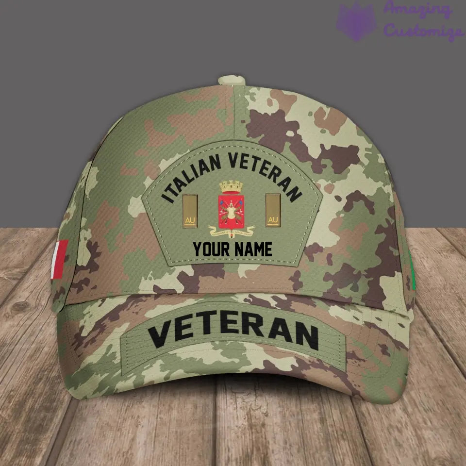 Personalized Rank, Year And Name Italy Soldier/Veterans Camo Baseball Cap - 1717027201