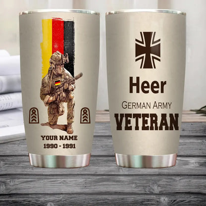 Personalisierter Trinkbecher für Deutschland-Veteranen/Soldaten mit Rang, Jahr und Namen – 10062401QA