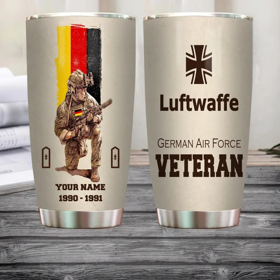 Personalized Germany Veteran/ Soldier With Rank, Year And Name Tumbler - 10062401QA