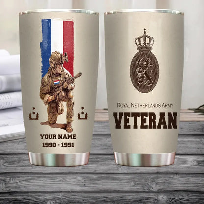 Personalized Netherlands Veteran/ Soldier With Rank, Year And Name Tumbler - 10062401QA