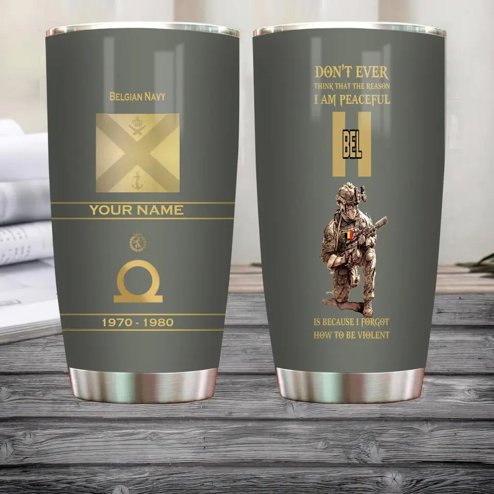 Personalized Belgium Veteran/ Soldier With Rank, Year And Name Tumbler - 11062401QA