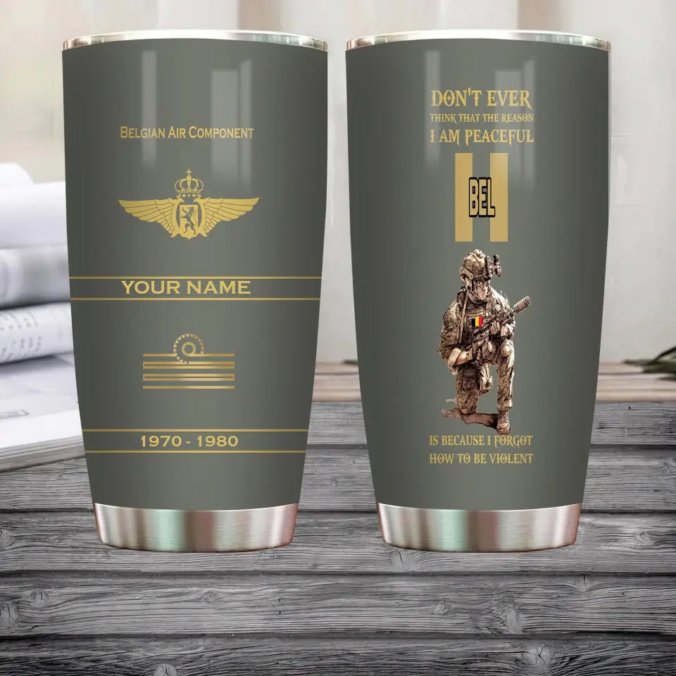 Personalized Belgium Veteran/ Soldier With Rank, Year And Name Tumbler - 11062401QA