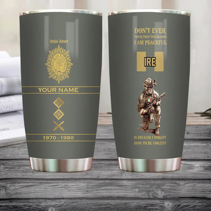 Personalized Ireland Veteran/ Soldier With Rank, Year And Name Tumbler - 11062401QA