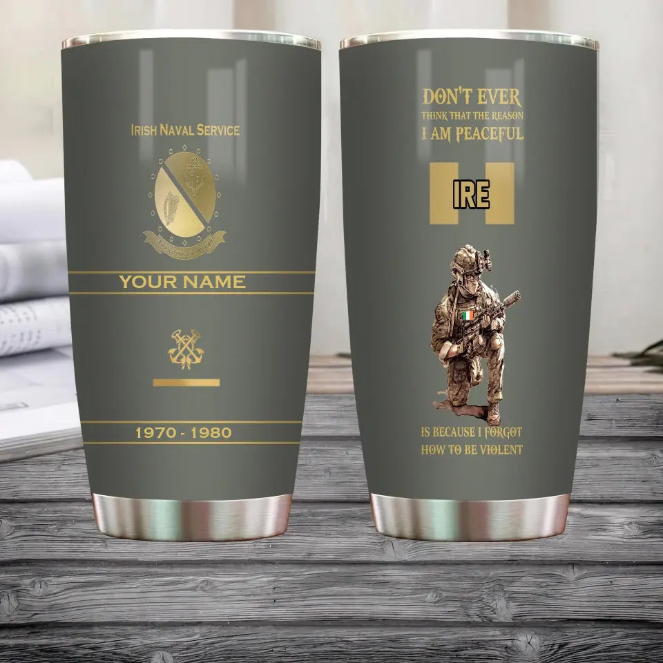 Personalized Ireland Veteran/ Soldier With Rank, Year And Name Tumbler - 11062401QA