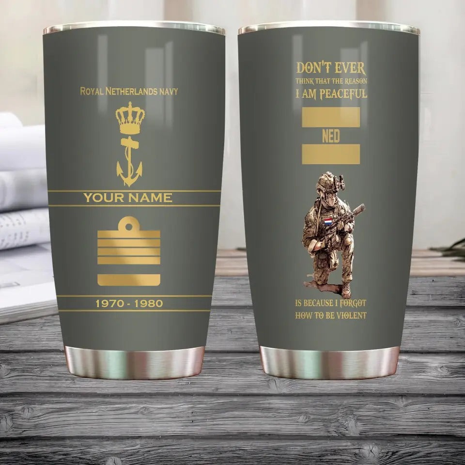 Personalized Netherlands Veteran/ Soldier With Rank, Year And Name Tumbler - 11062401QA