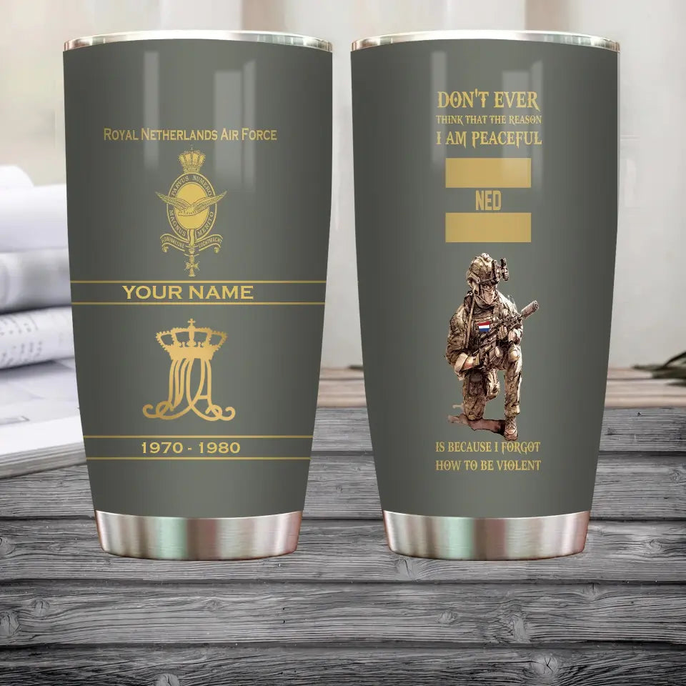 Personalized Netherlands Veteran/ Soldier With Rank, Year And Name Tumbler - 11062401QA