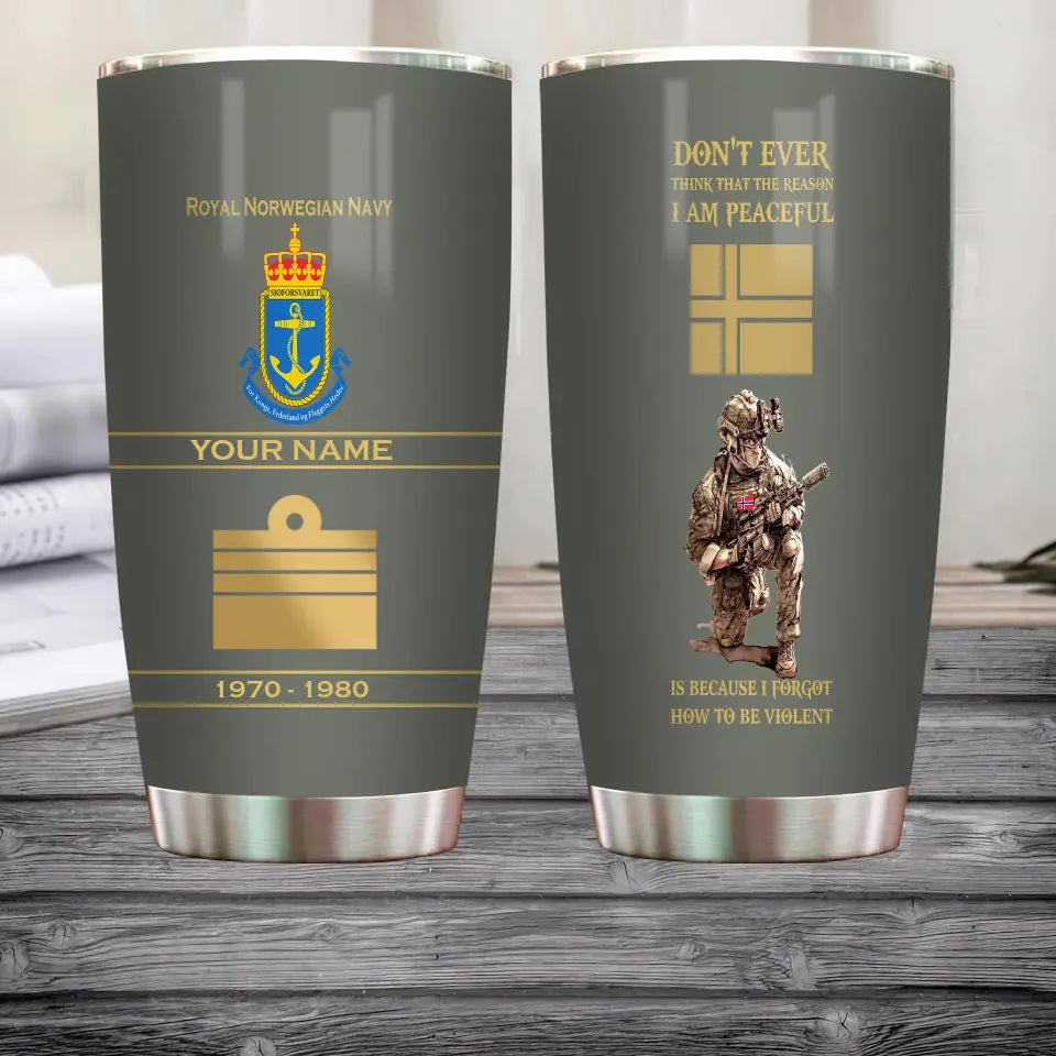 Personalized Norway Veteran/ Soldier With Rank, Year And Name Tumbler - 11062401QA