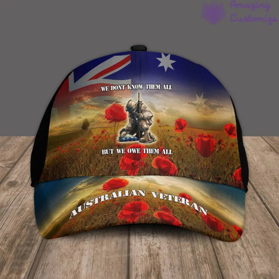 Personalized Rank, Year And Name Australia Soldier/Veterans Baseball Cap - 17182368