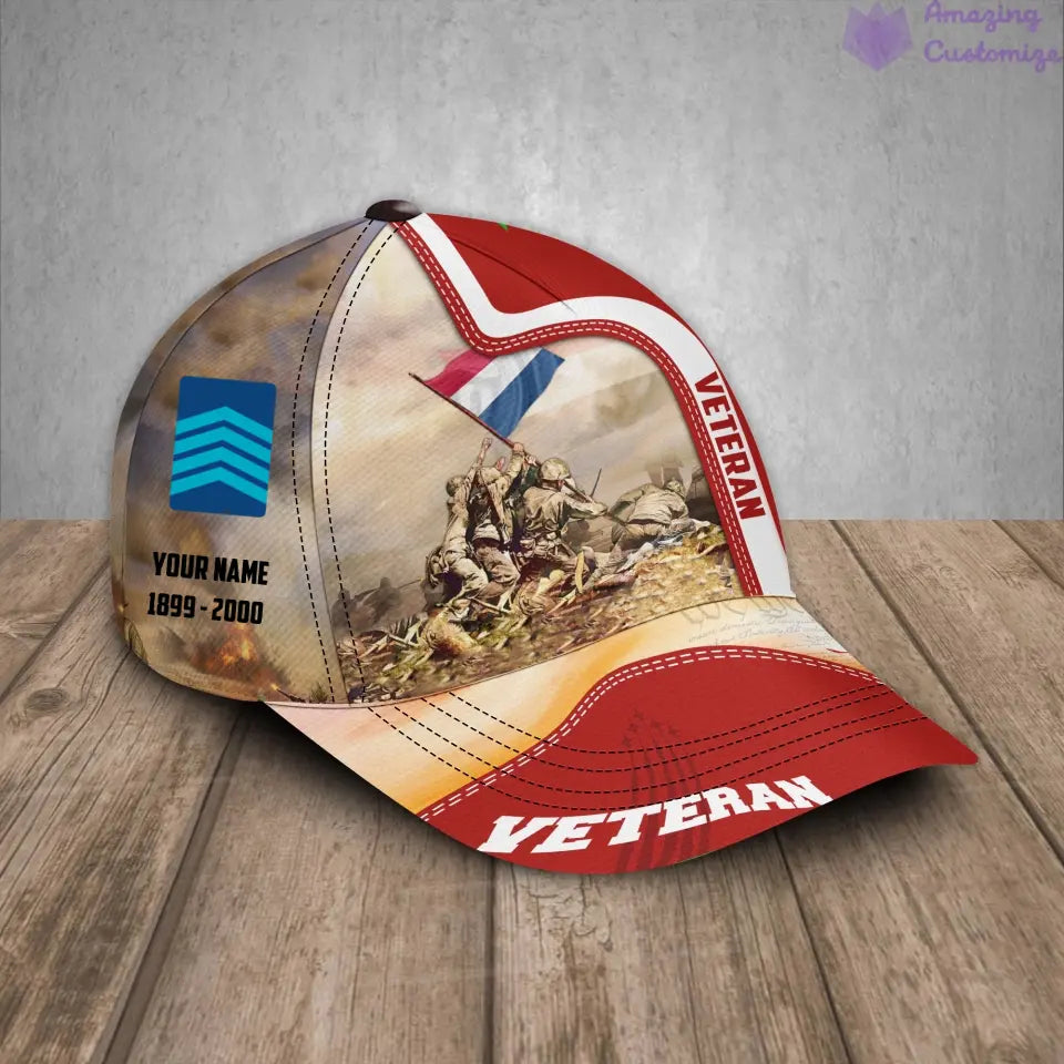 Personalized Rank, Year And Name Netherlands Soldier/Veterans Baseball Cap - 17177184